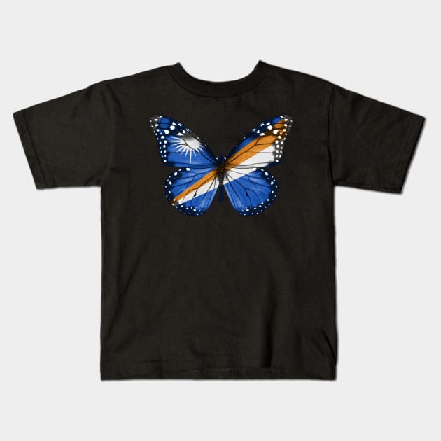 Marshallese Flag  Butterfly - Gift for Marshallese From Marshall Island Kids T-Shirt by Country Flags